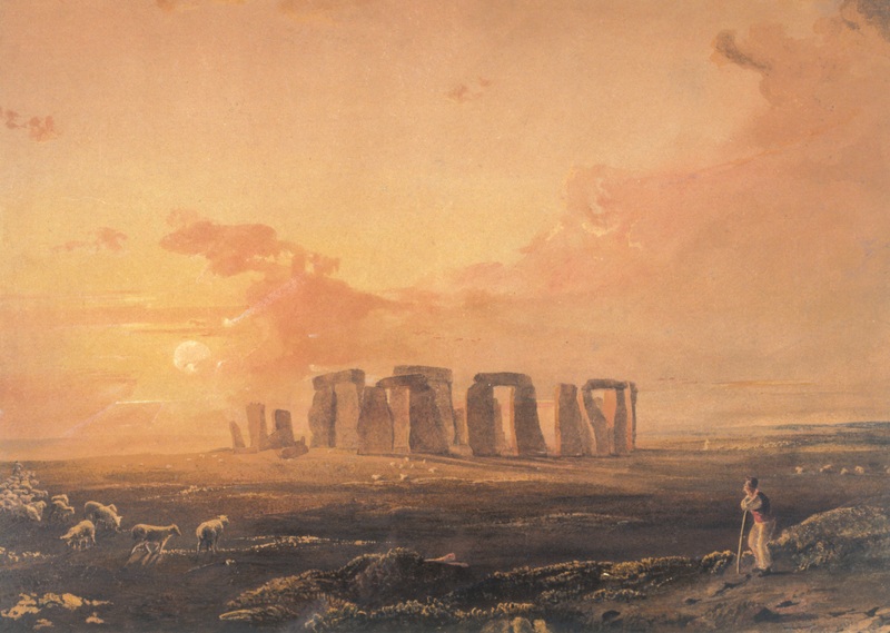 ‘Sunset at Stonehenge’ by Anthony Vandyke Copley Fielding, 1818. The first West of England landscape painted by the artist.