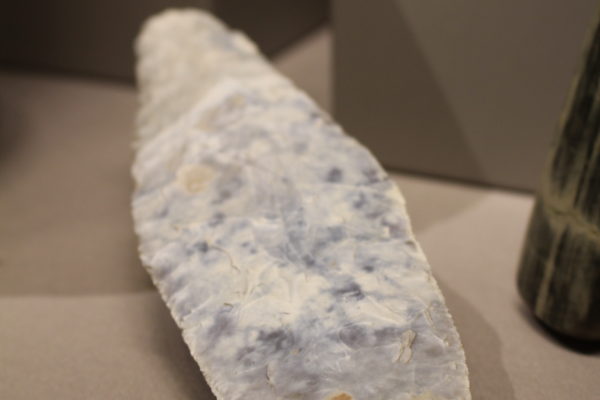Flint dagger on display