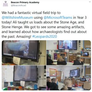 Children enjoying a virtual field trip to the Museum