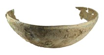 Fragmentary shallow bronze bowl
